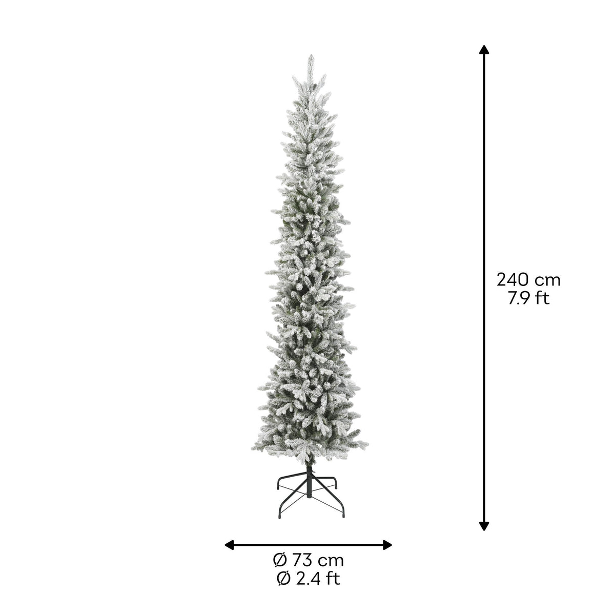 Albero Di Natale Slim Fir Innevato 240 Cm