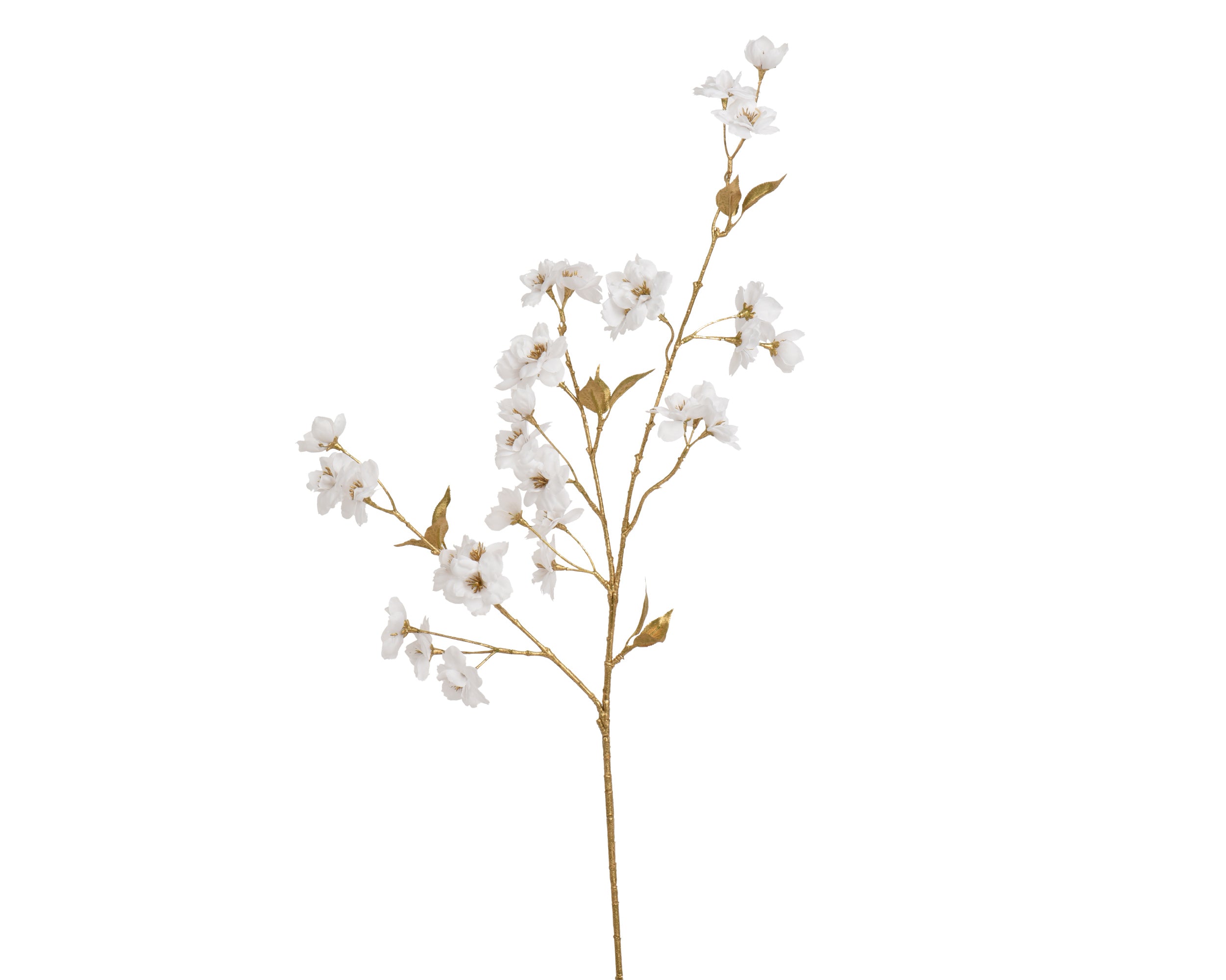 Ramo Ciliegio Bianco Stelo Oro 99 Cm