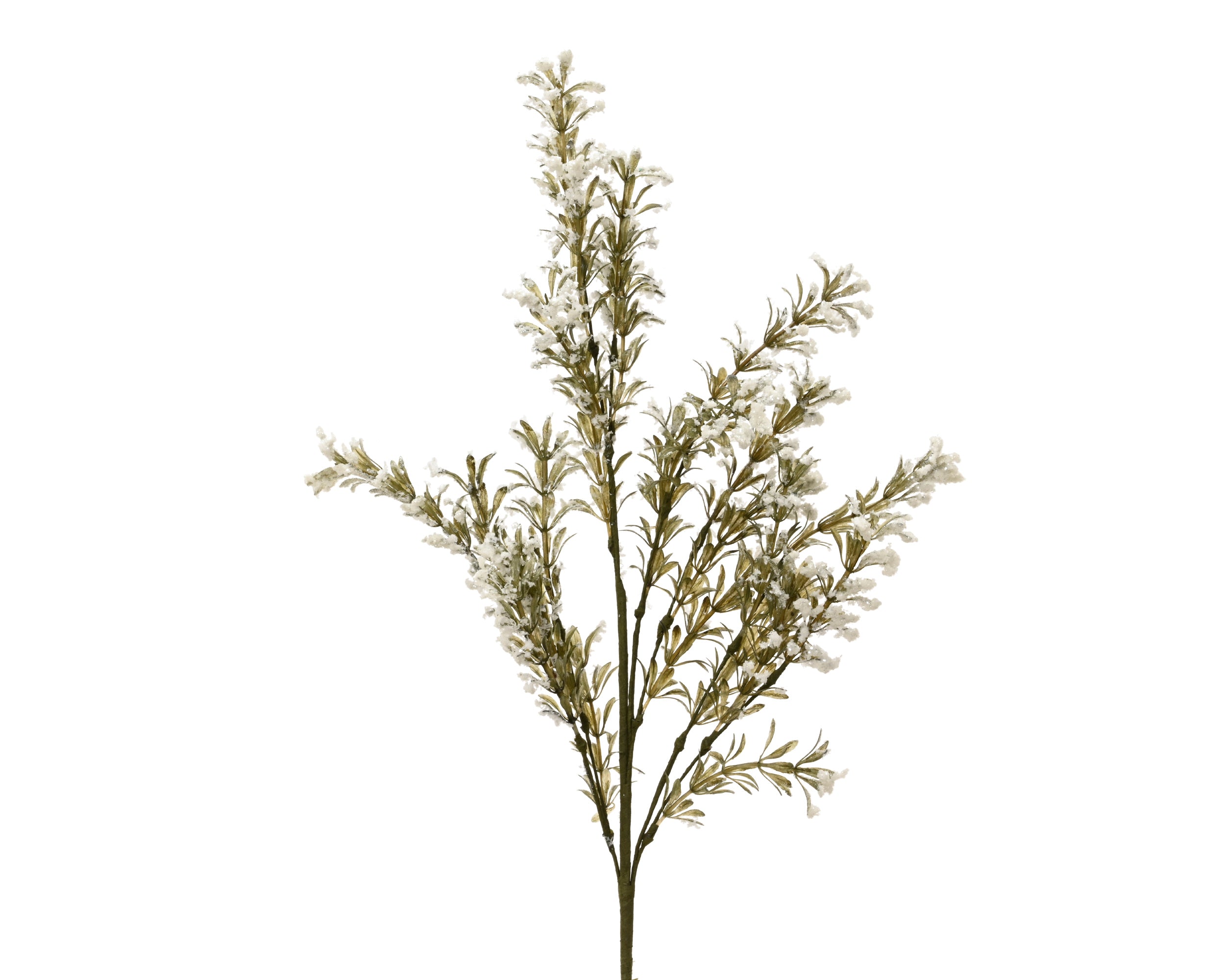 Ramo Verde Fiori Bianchi 64 Cm