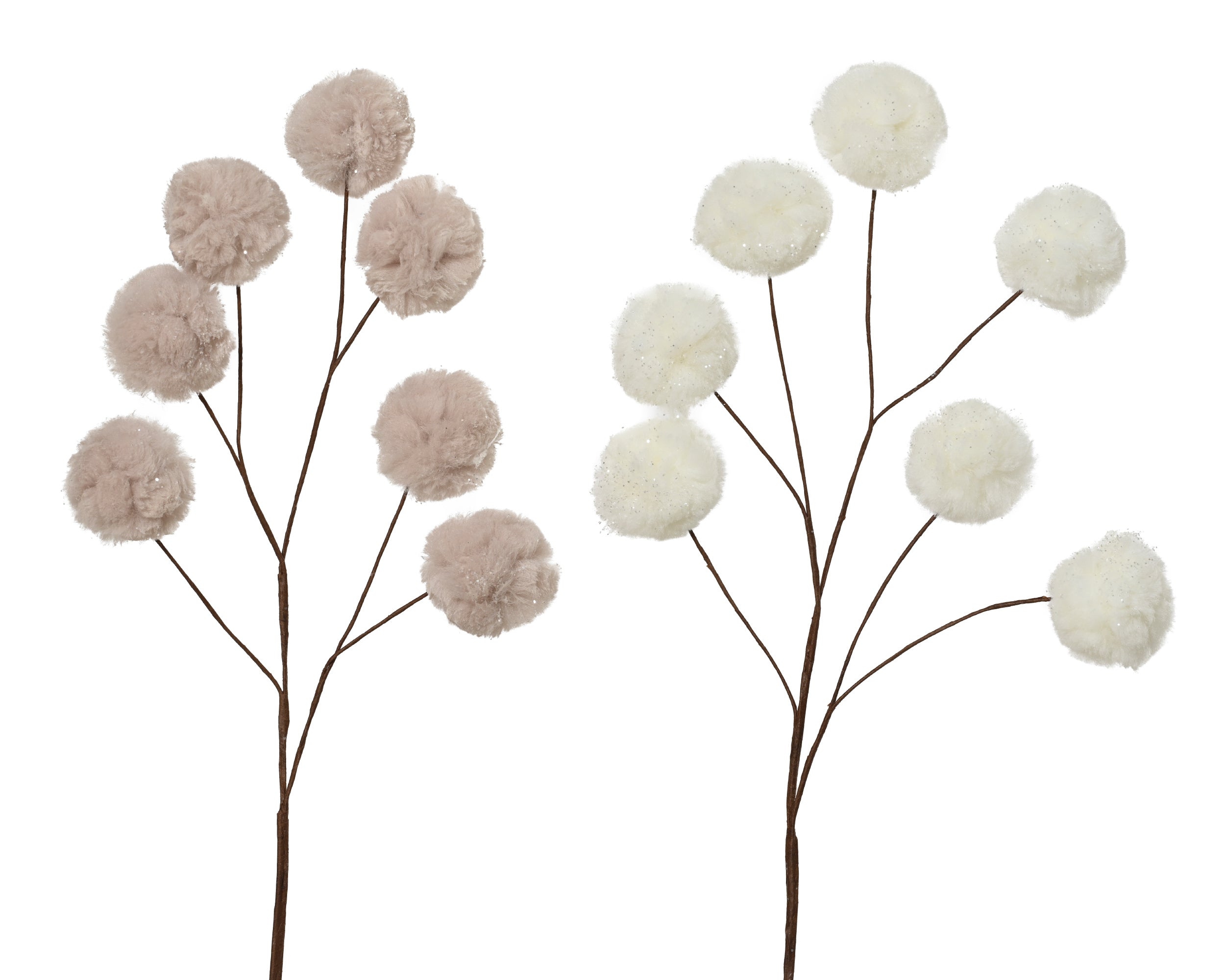 Ramo Fiori Pelo Rosa Glitter 69 Cm 1 Pz