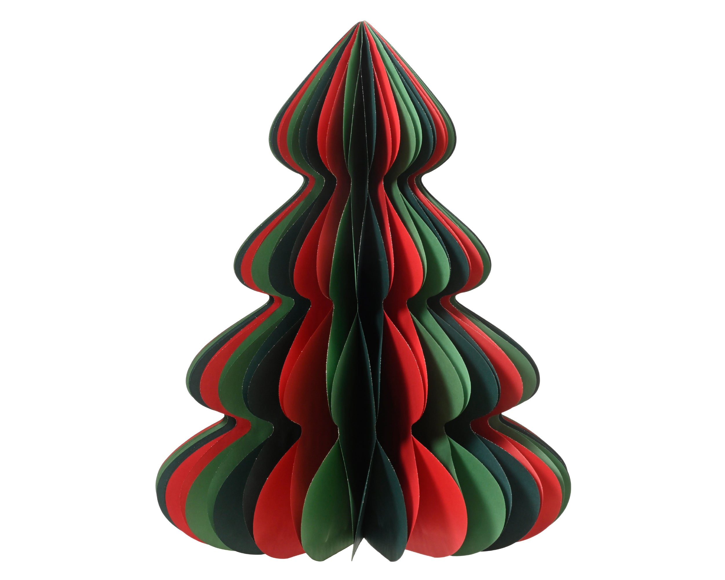 Albero Carta Verde Rosso Finitura Oro D 48x60 Cm