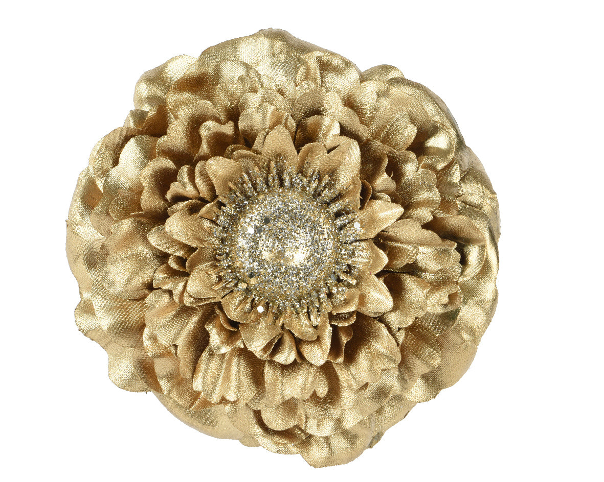 Fiore Zinnia Oro D 10x3 Cm Clip