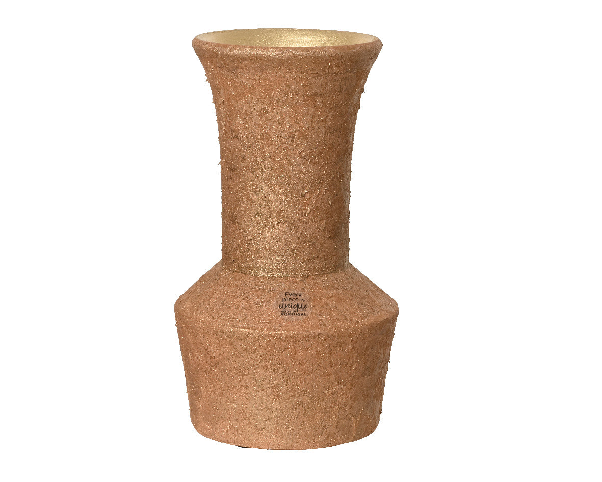 Vaso Terracotta Finitura Oro D 16x30 Cm