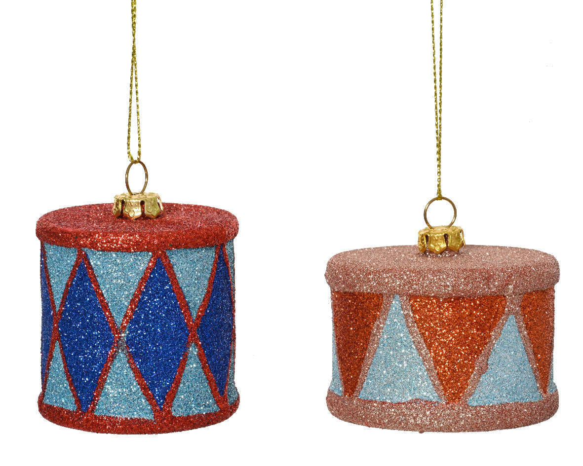 Pendente Tamburo Glitter 8x6 Cm 1 Pezzo