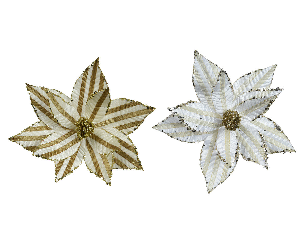 Stella Natale Bianco Oro D 27x8 Cm