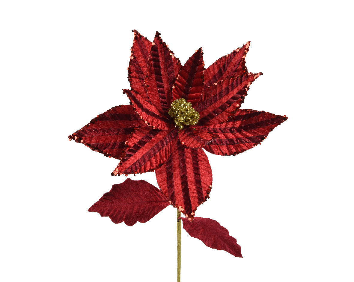 Stella Natale Su Stelo Rosso 27x10x60 Cm