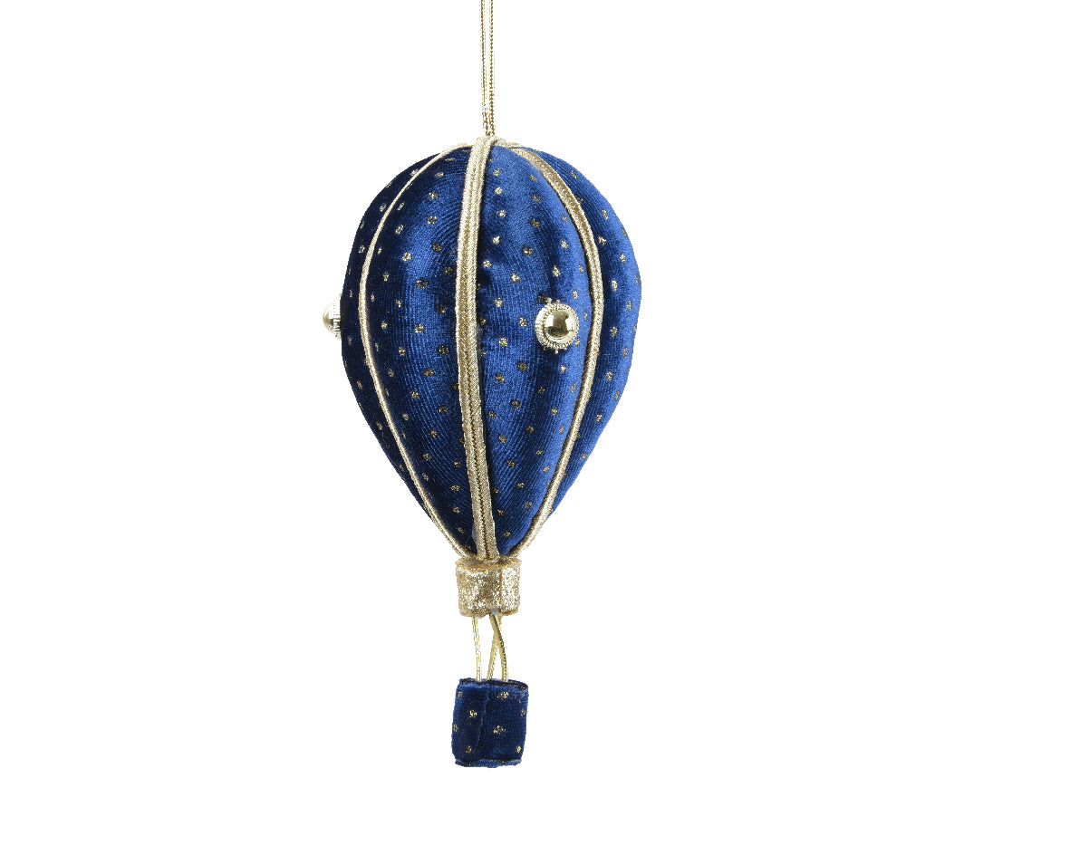 Mongolfiera Velluto Blu D 8x16 Cm