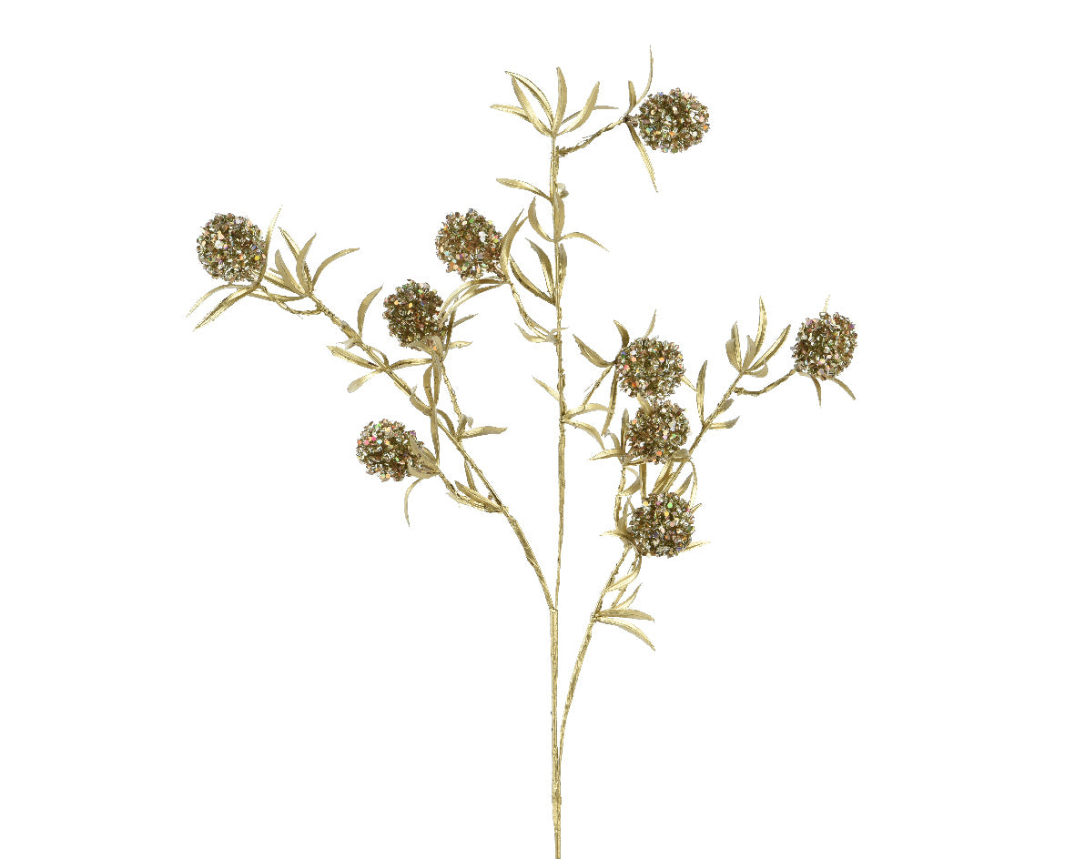 Ramo Bacche Oro Stelo Oro 21x7x70 Cm