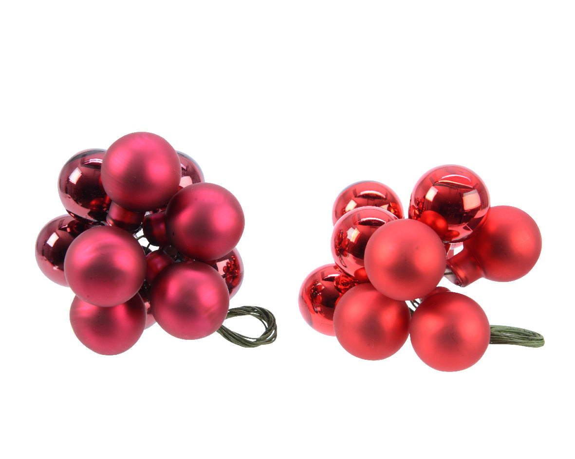 Palline Su Filo Christmas Red Mix Opaco 2 cm decorazioni natalizie con filo metallico per addobbi - DeMatteis.it