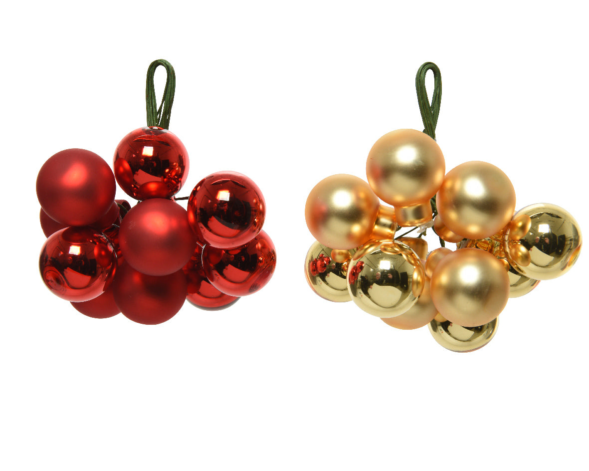 Palline Su Filo Red Gold Mix Opaco 2 Cm 1 Pz
