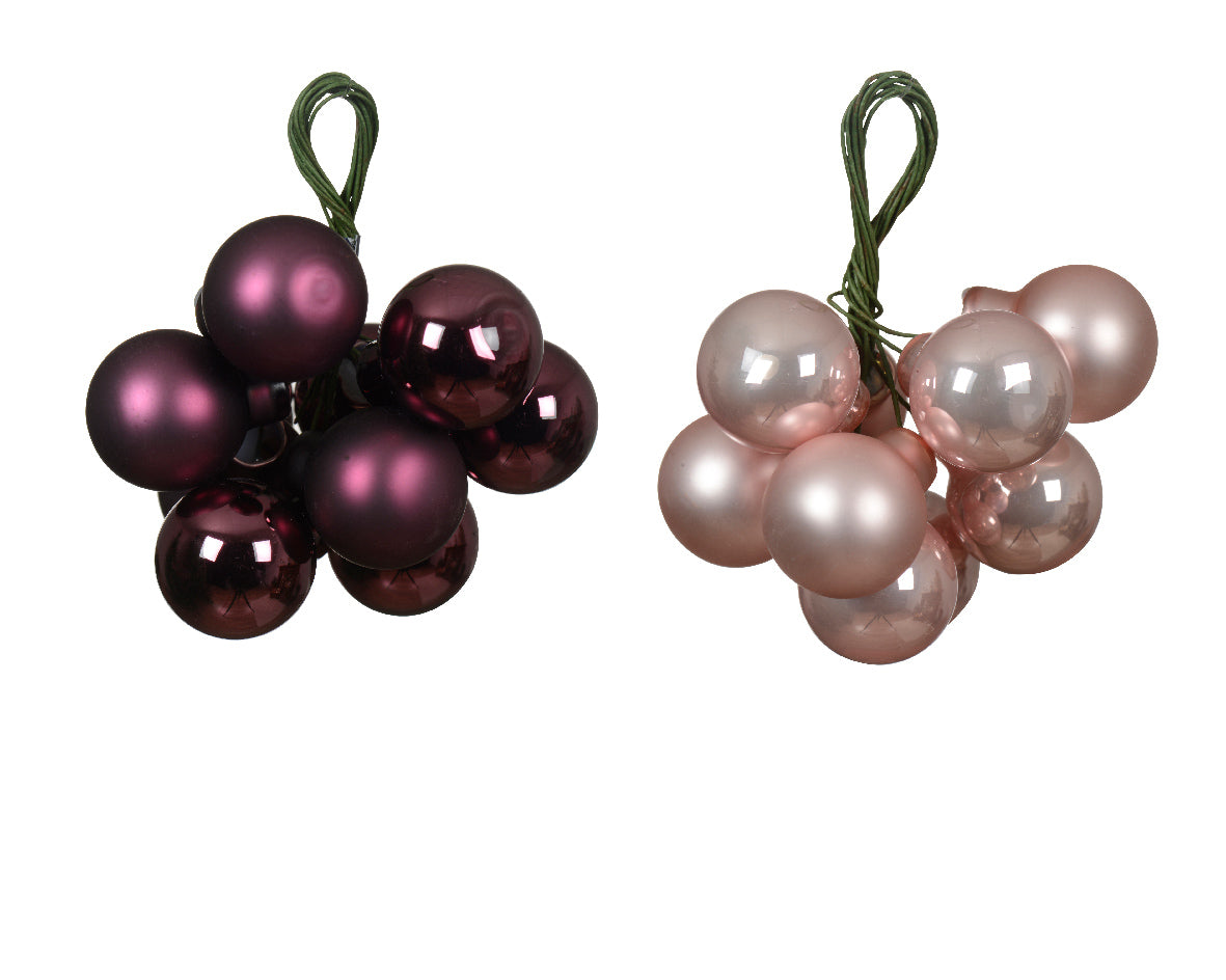 Palline Su Filo Pink Dark Mauve Mix Opaco 2 Cm 1 Pz