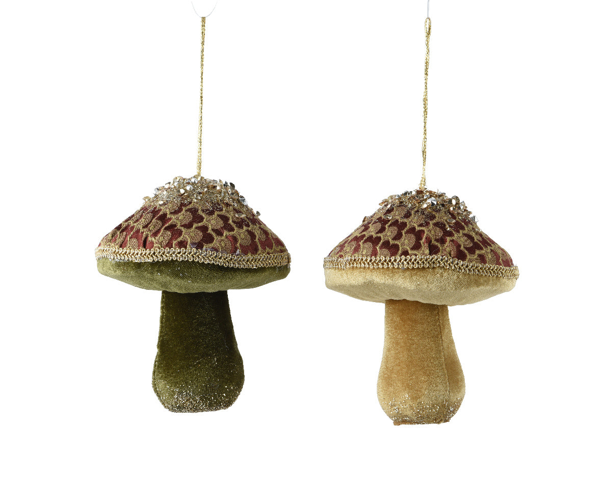 Pendente Fungo Stoffa Verde D 10x12 Cm 1 Pz