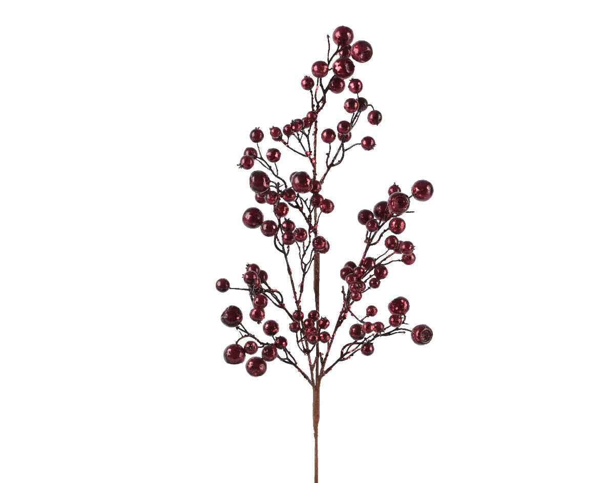 Ramo Bacche Maroon 16x68 Cm