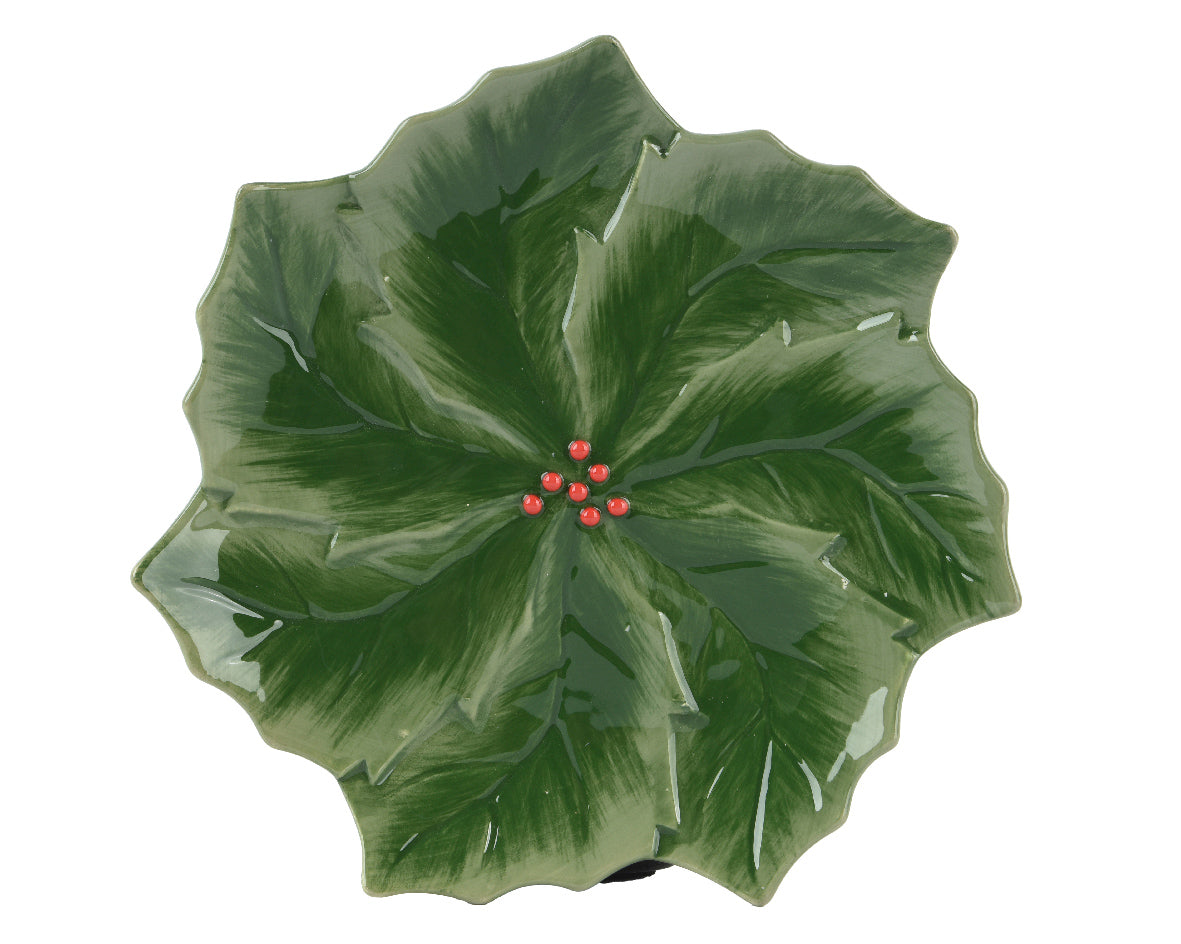 Piatto Fiore Verde D21 Cm