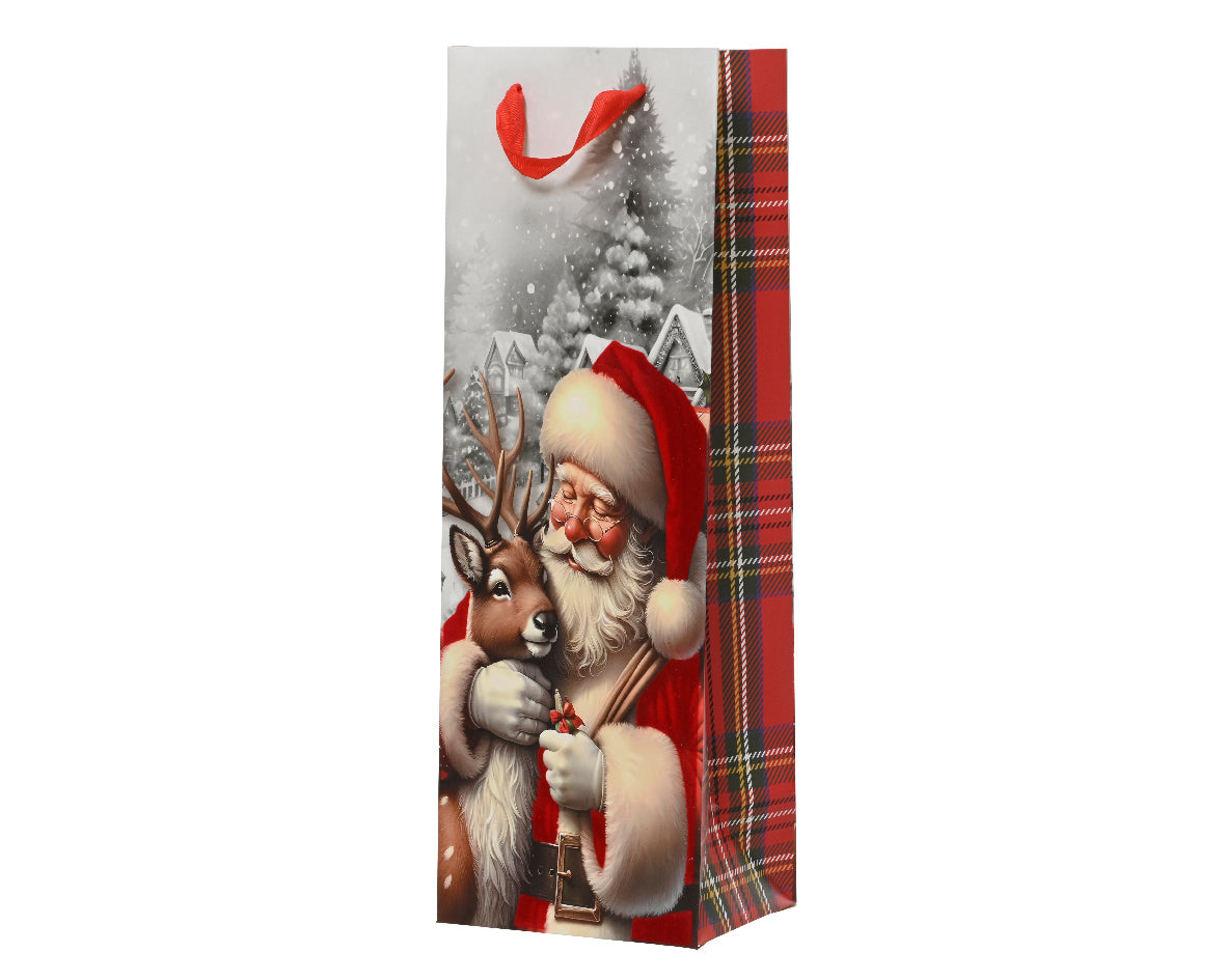 Busta Regalo Decoro Babbo 12x10x36 Cm