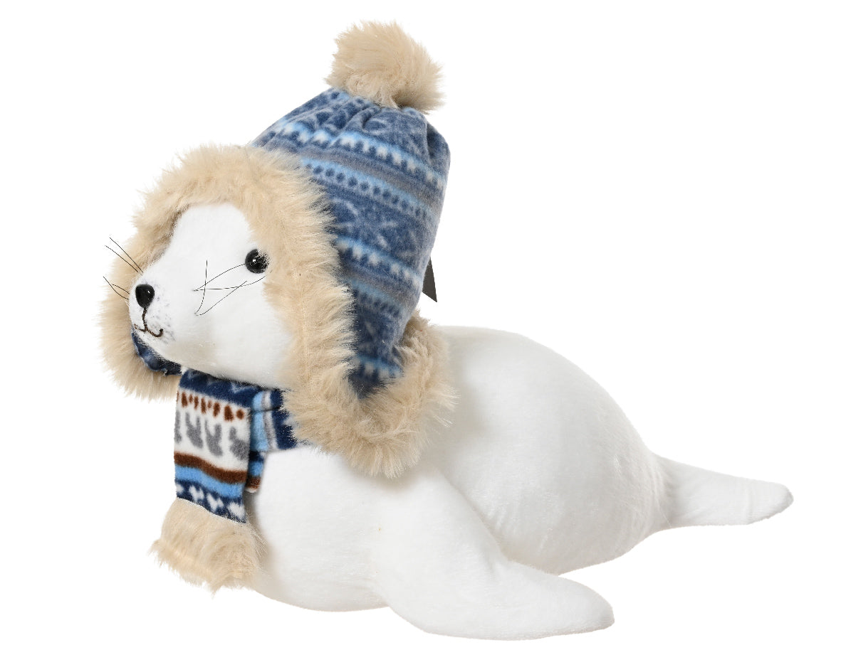 Foca Cappello Crema Blu 30x20x23 Cm
