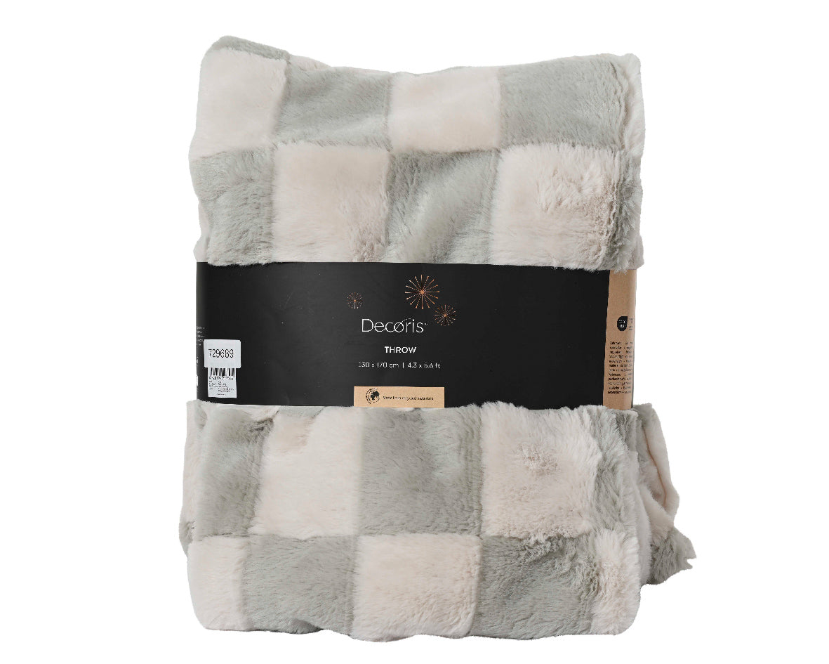Tovaglia Scacchi Grigio Bianco 130x170 Cm