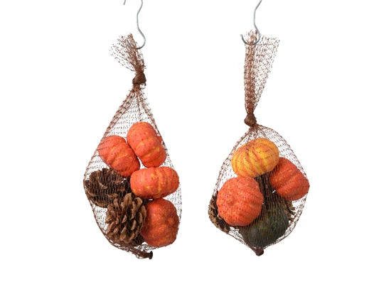 Decorazione Zucca E Pigne 5x3 Cm