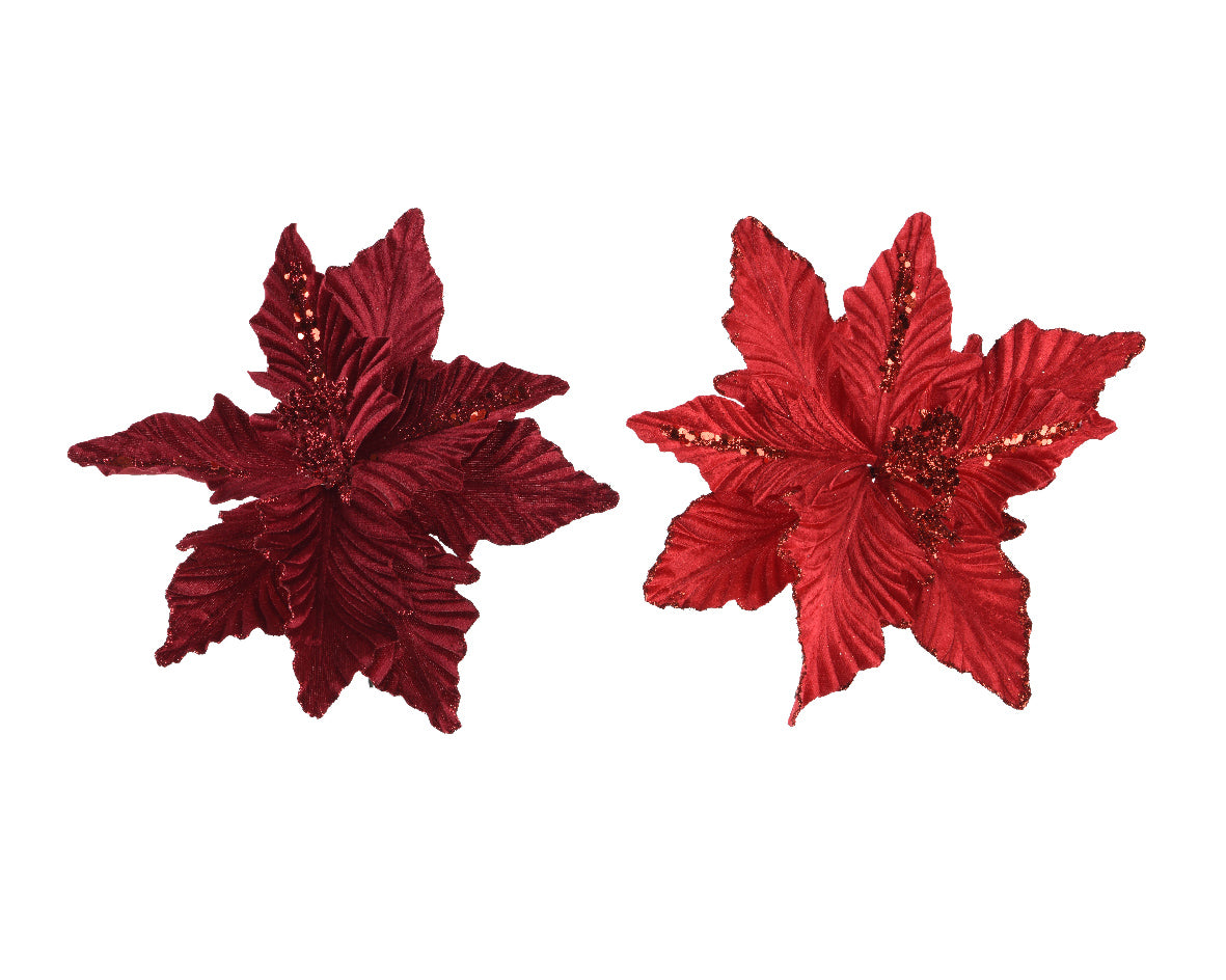 Stela Natale Petali Decorati Rosso D 24x7 Cm