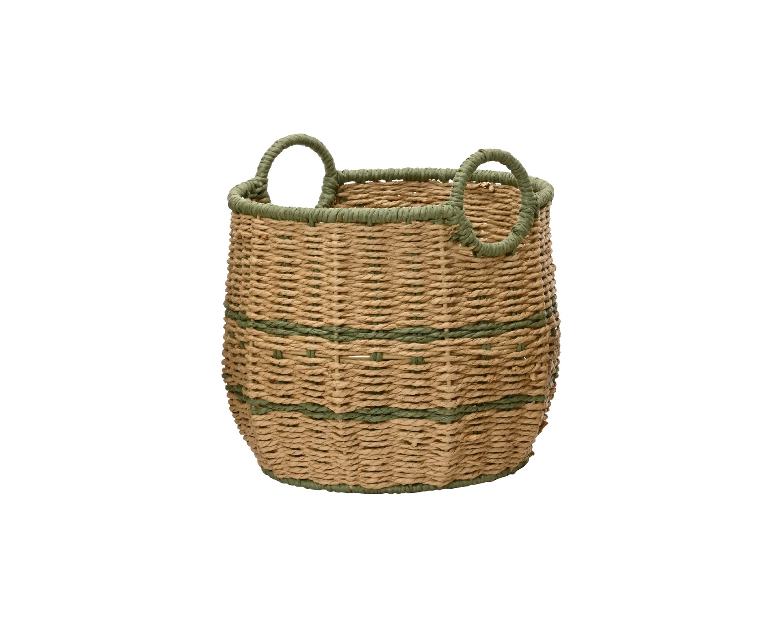 Cesto Corda Juta Naturale Verde D 30x30 Cm