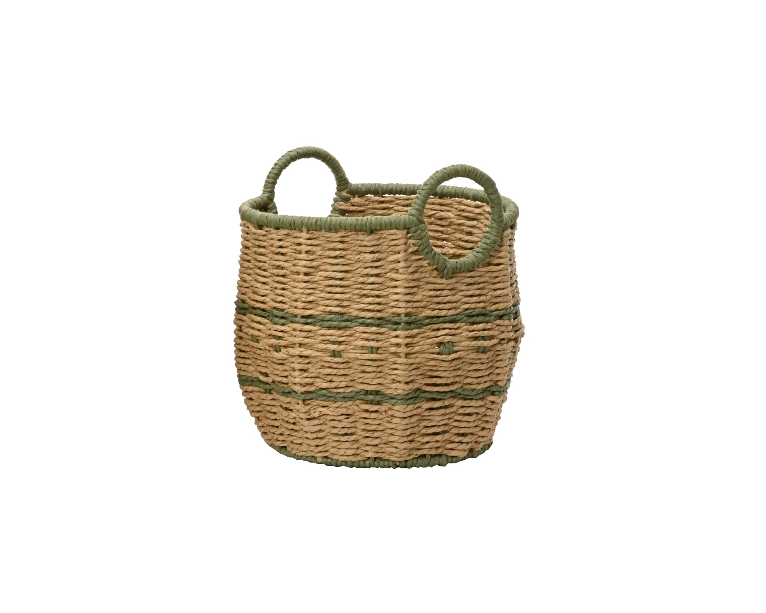 Cesto Corda Juta Naturale Verde D 25x27 Cm