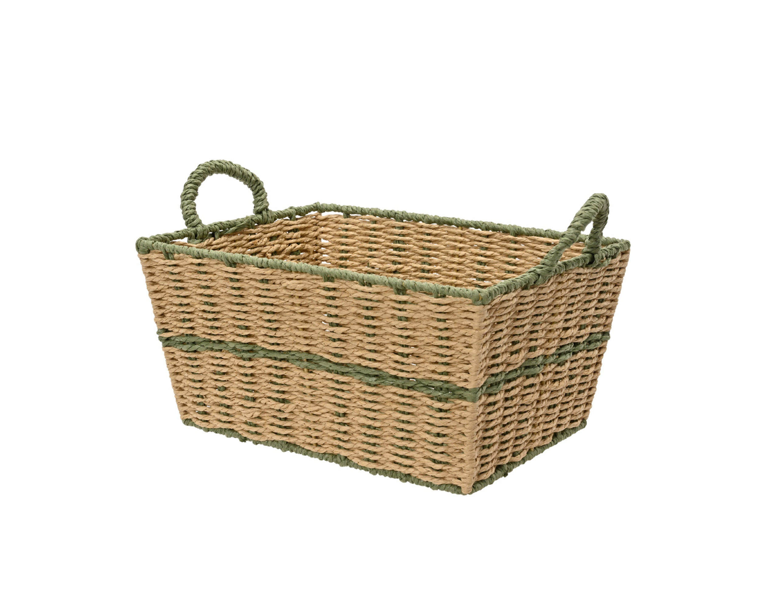 Cesto Corda Juta Naturale Verde 29x19x20 Cm