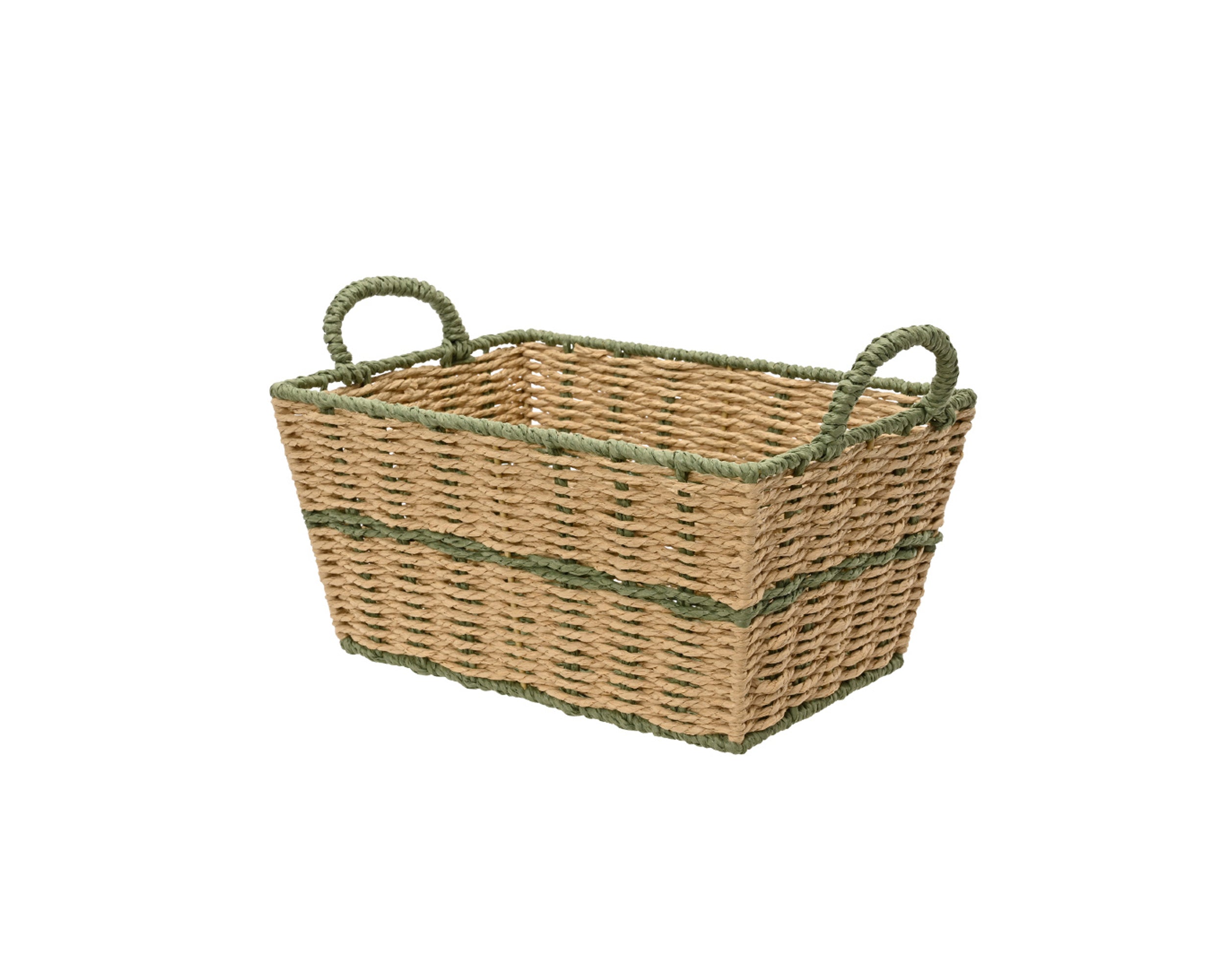 Cesto Corda Juta Naturale Verde 37x27x24 Cm