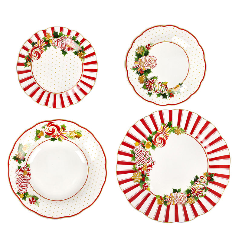 Set 18 Pz Piatti Tavola Porcellana Le Chicche