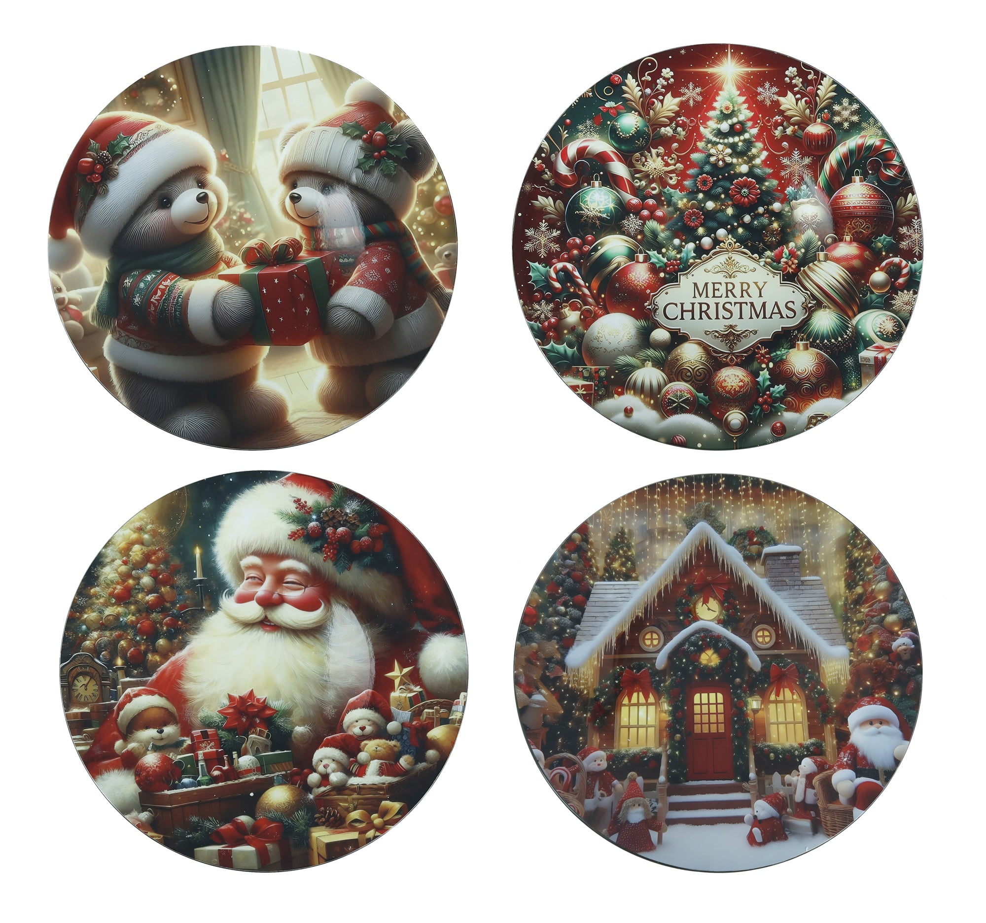 Set 4 Sottopiatti Decoro Natalizio