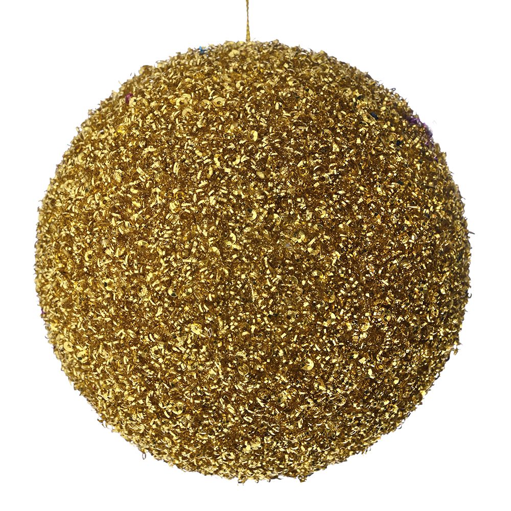 Palla Di Natale Con Glitter D 15 Cm Oro Antico