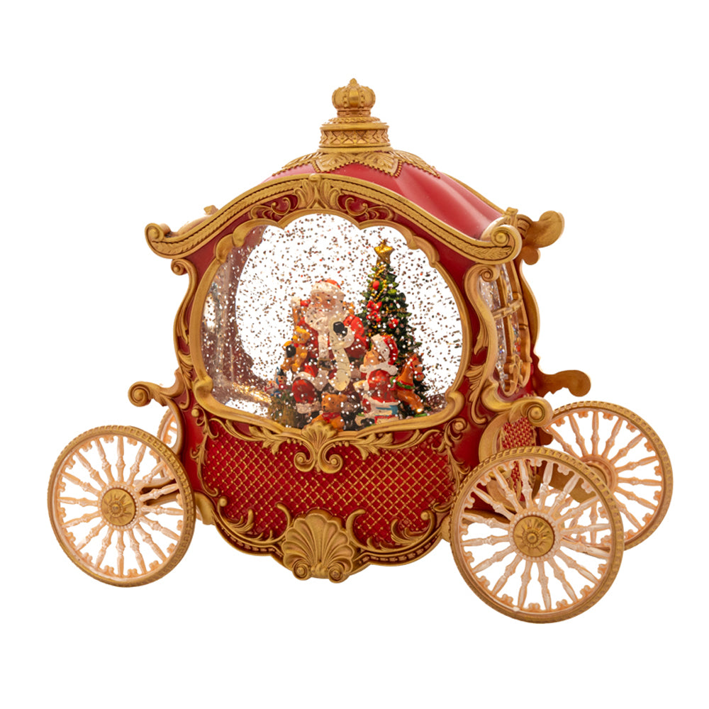 Carrozza Con Musica 26x11x20 Cm Rossa Oro