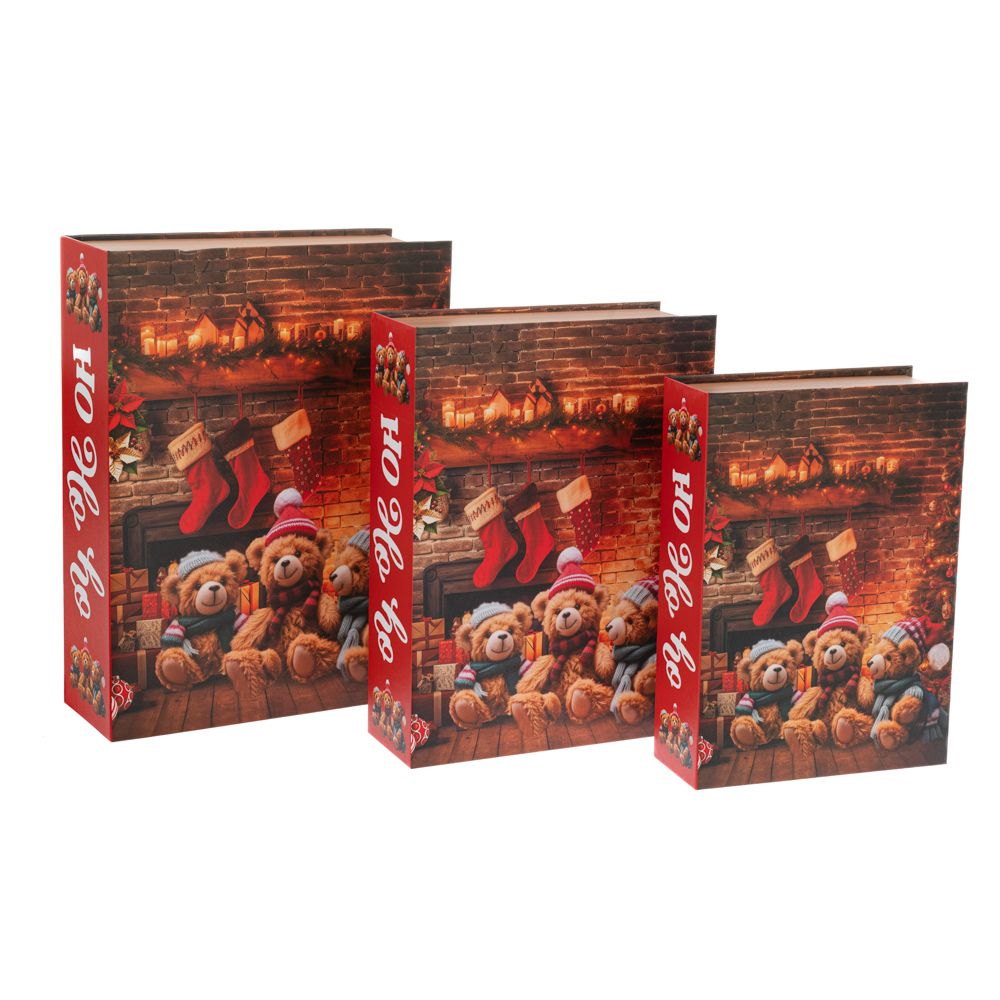 Set 3 Scatole Libro Decoro Orsetto