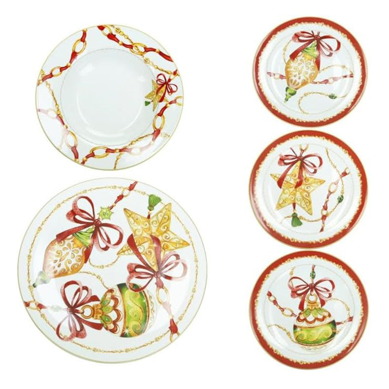 Set 18 Piatti Tavola Gioco Di Luci Porcellana