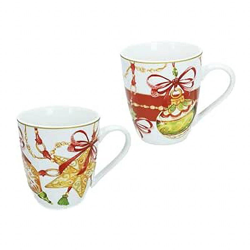Set 2 Pz Mug Gioco Di Luci New Bone China