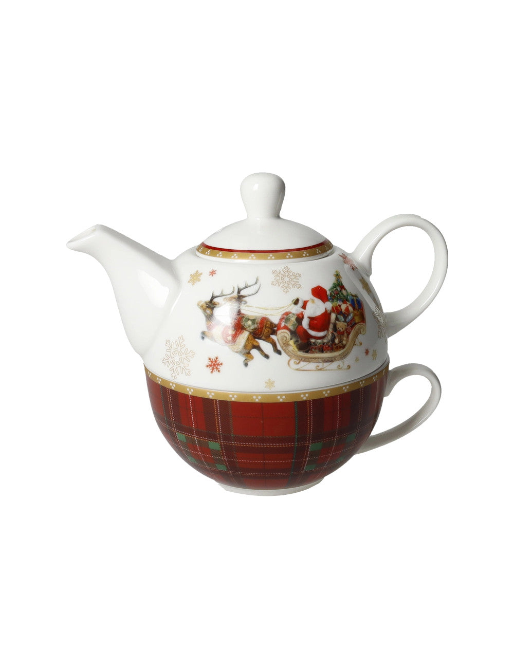 Teiera Con Tazza Christmas New Bone China