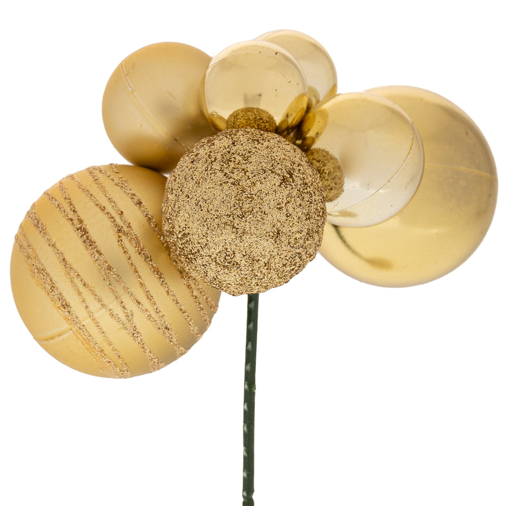 Pick 8 Palline Di Natale Oro 15 Cm