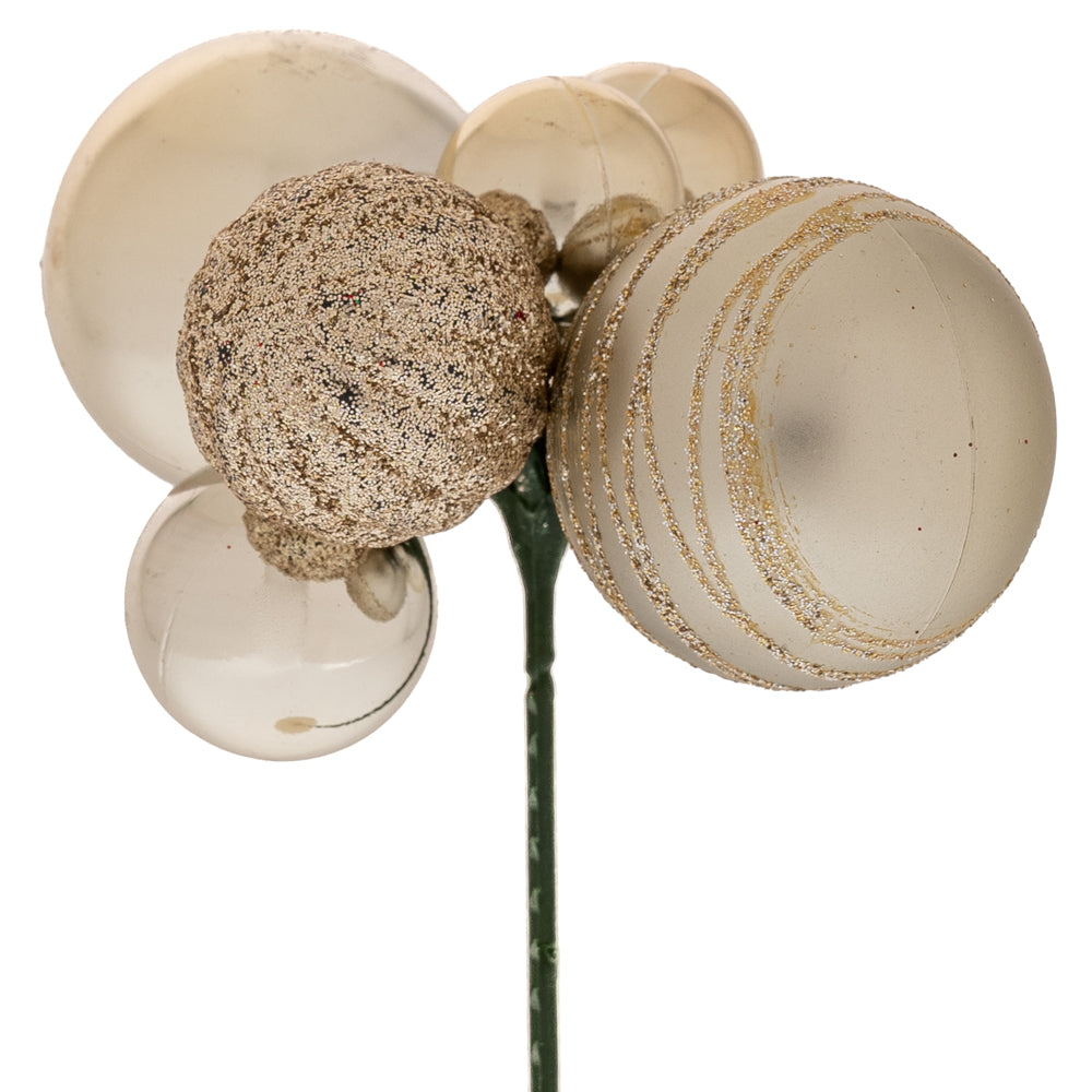 Pick 8 Palline Di Natale Champagne 15 Cm