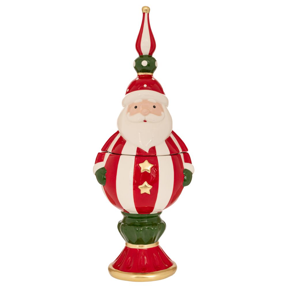 Oramento Ceramica Babbo Natale Rosso Bianco 18x16x47 Cm