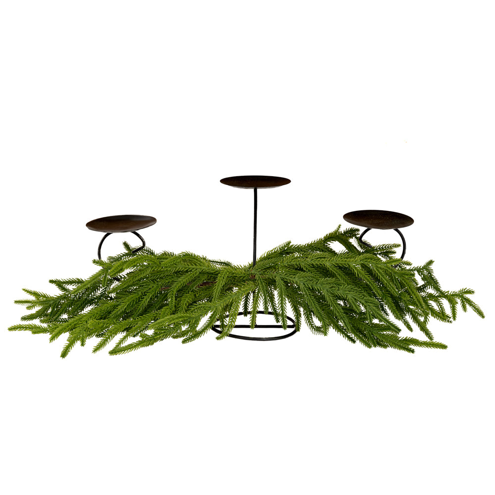 Candelabro Con Ramo Verde 70 Cm