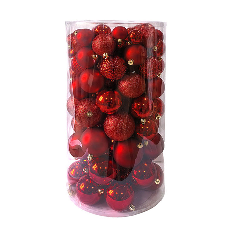 Box 10 Palline Di Natale Miste Rosse