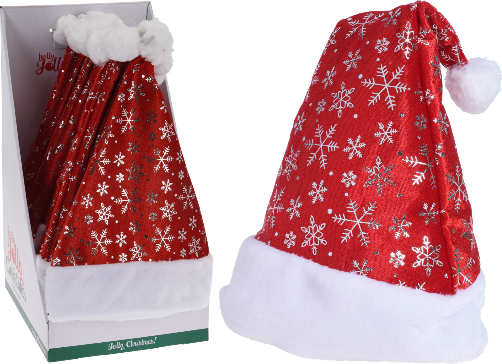 Cappello Babbo Natale Con Fiocchi 40 Cm