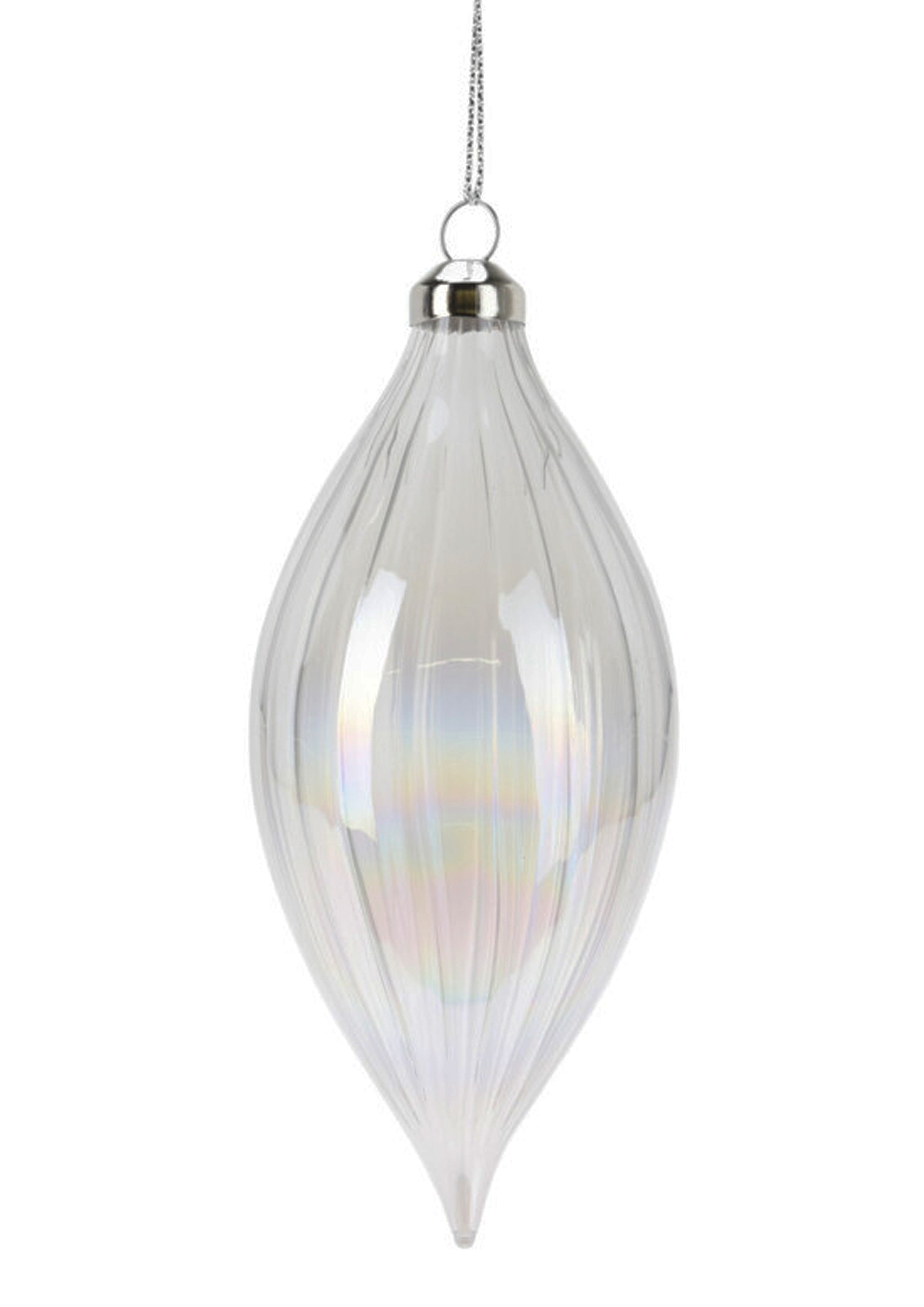 Sfera Goccia Vetro 12 Cm Iridescente