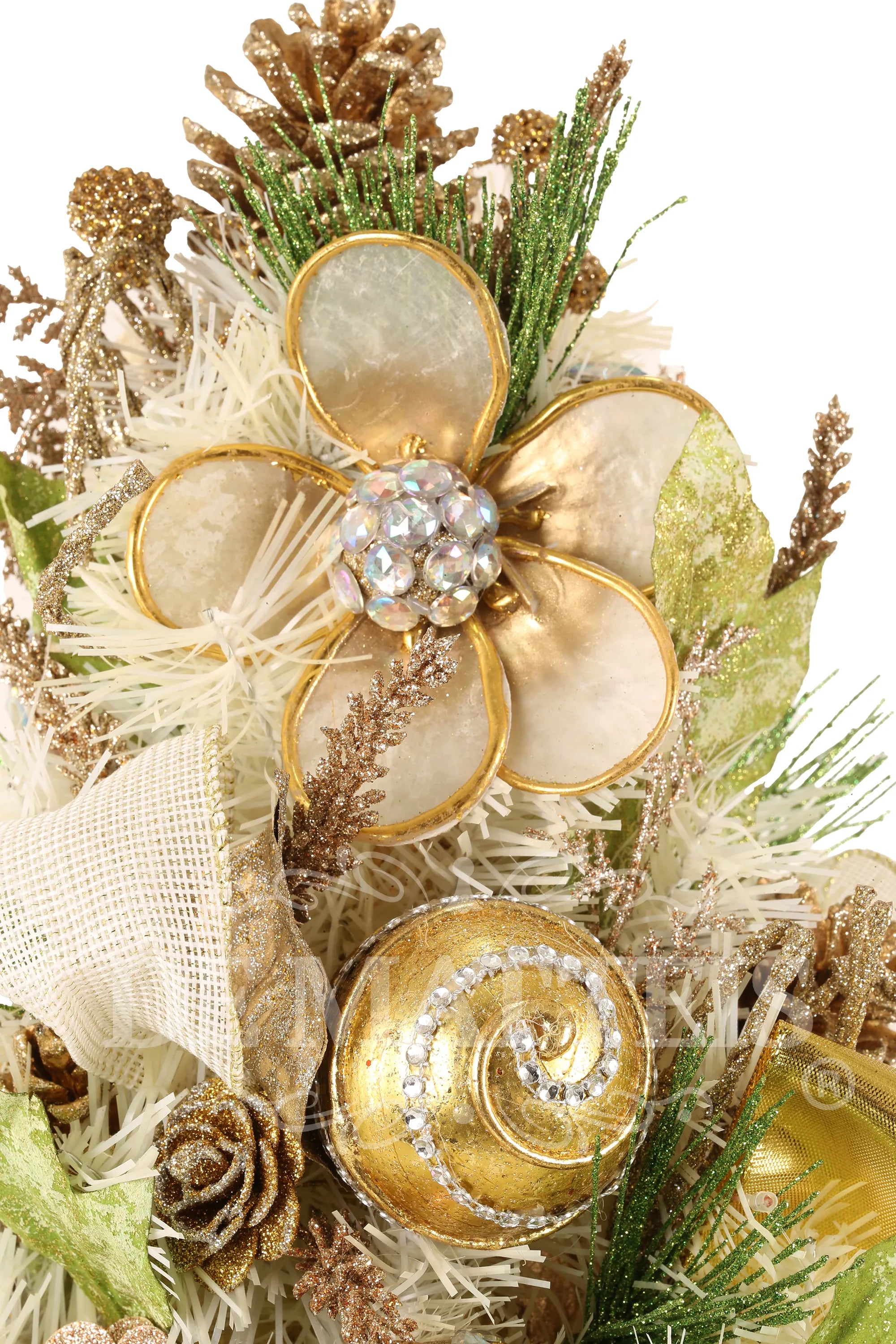 Albero Decorato Champagne D 30x45 Cm