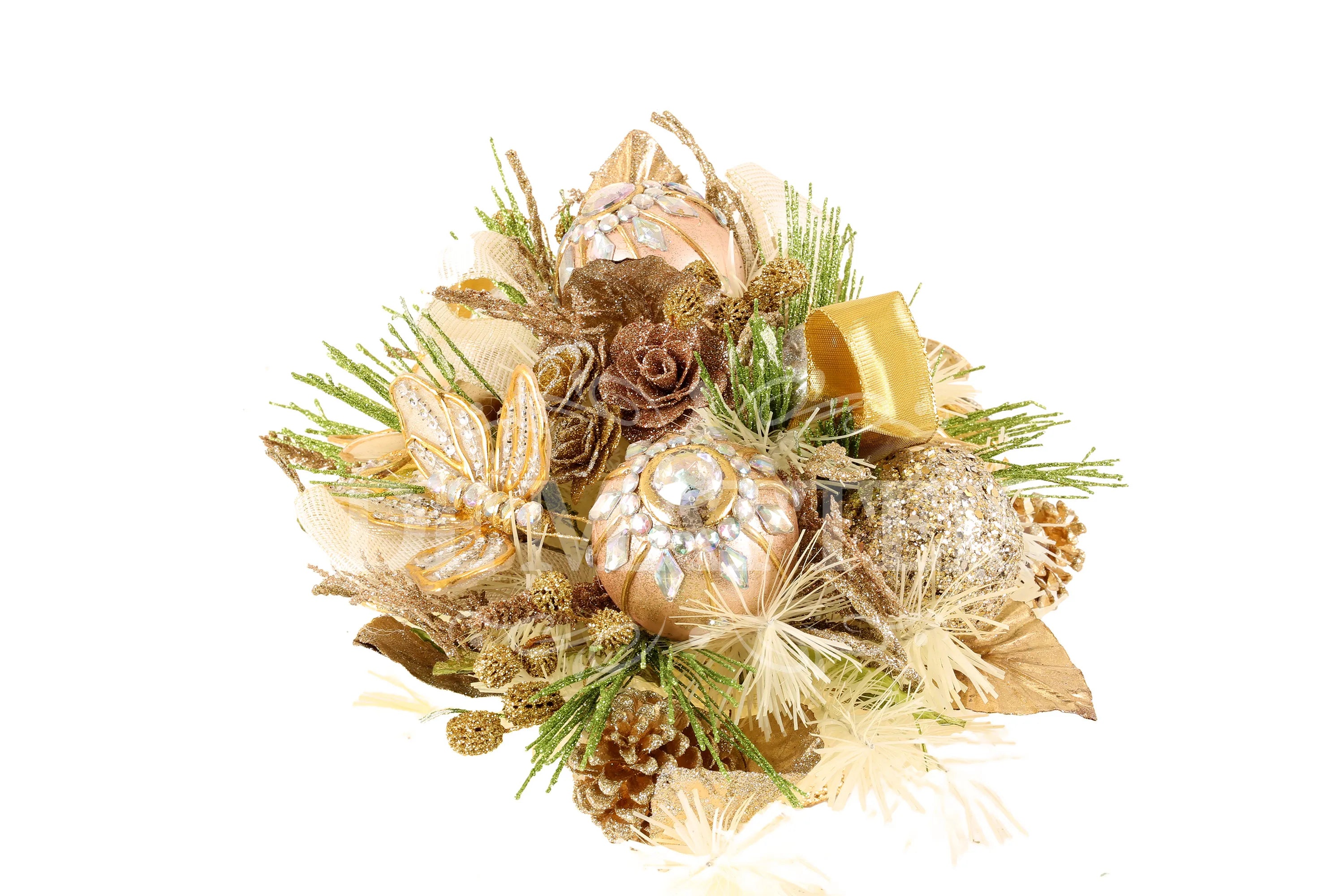 Centrotavola Ovale Champagne Oro 50 Cm