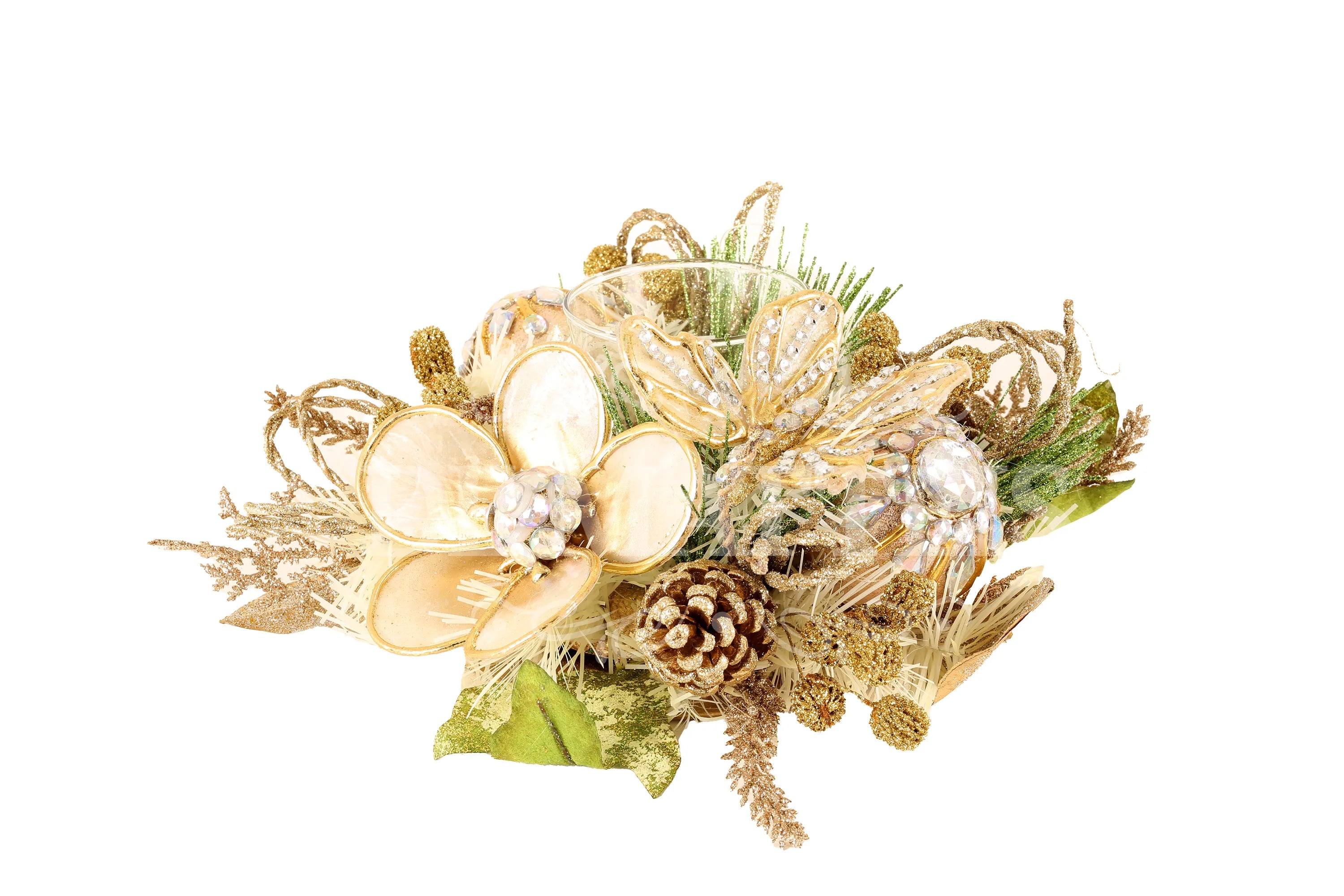 Portacandele Singolo Champagne Oro 22 Cm