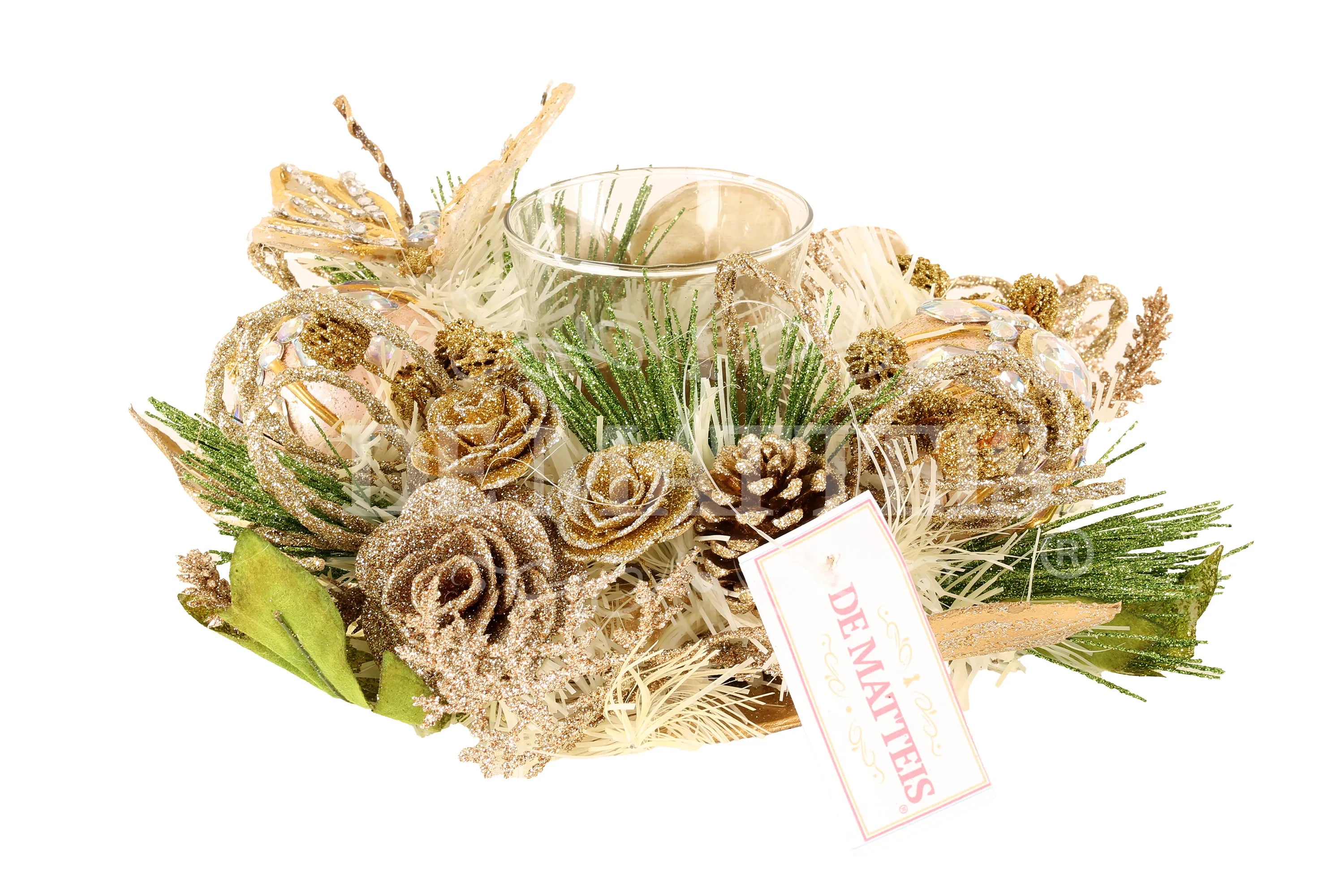 Portacandele Singolo Champagne Oro 22 Cm