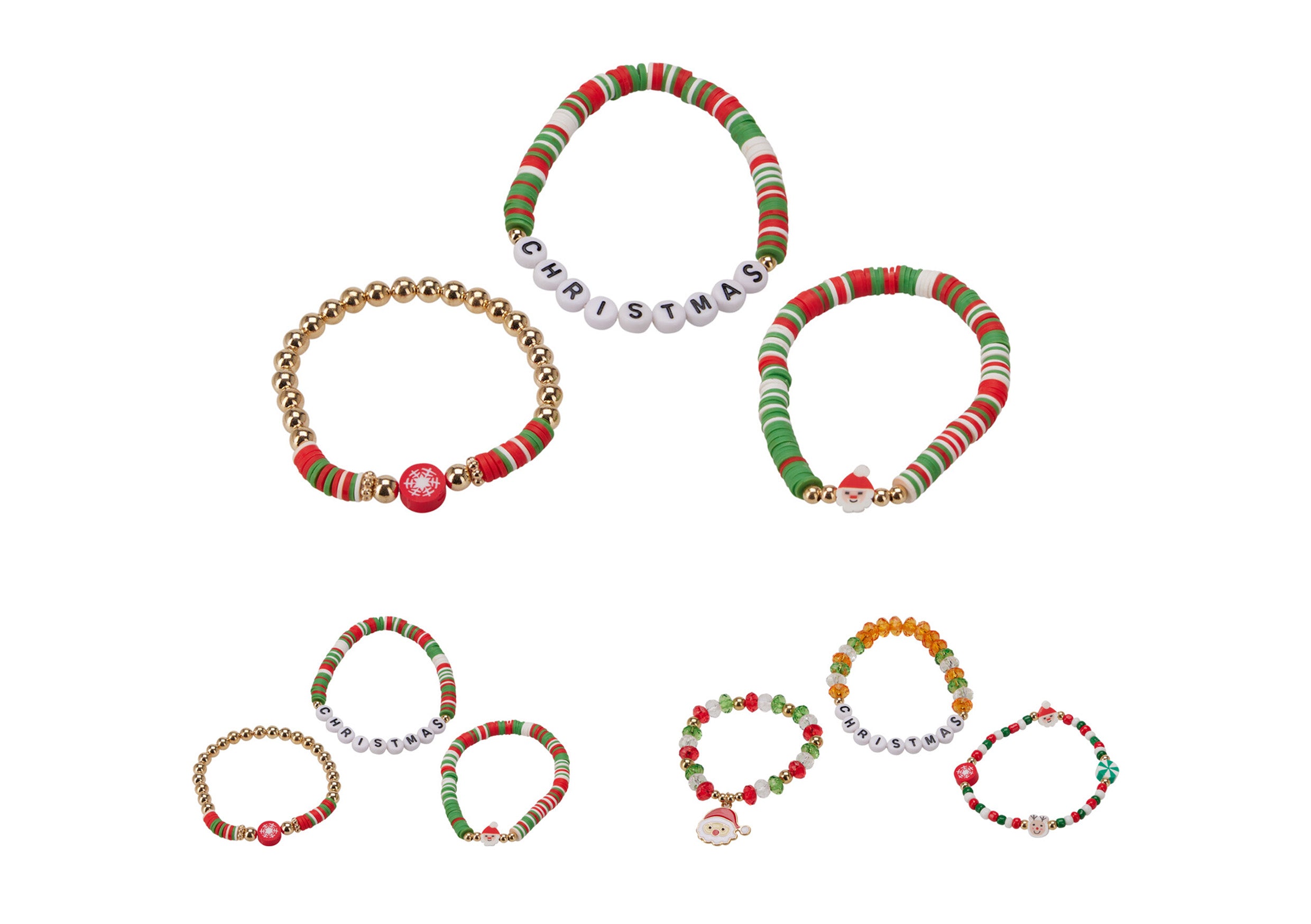 Set 3 Braccailetti Natale 5 Cm