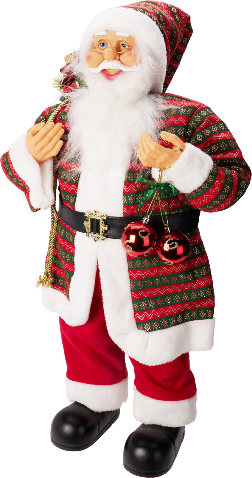 Babbo Natale 80 Cm Rosso Verde Con Led