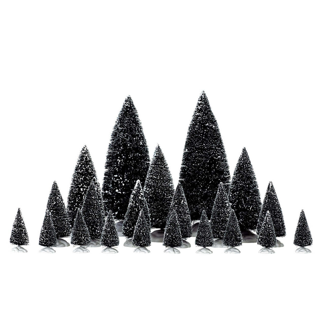 ASSORTED PINE TREES SET OF 21 LEMAX set 21 pini in miniatura per decorazione villaggi di Natale artigianali - DeMatteis.it