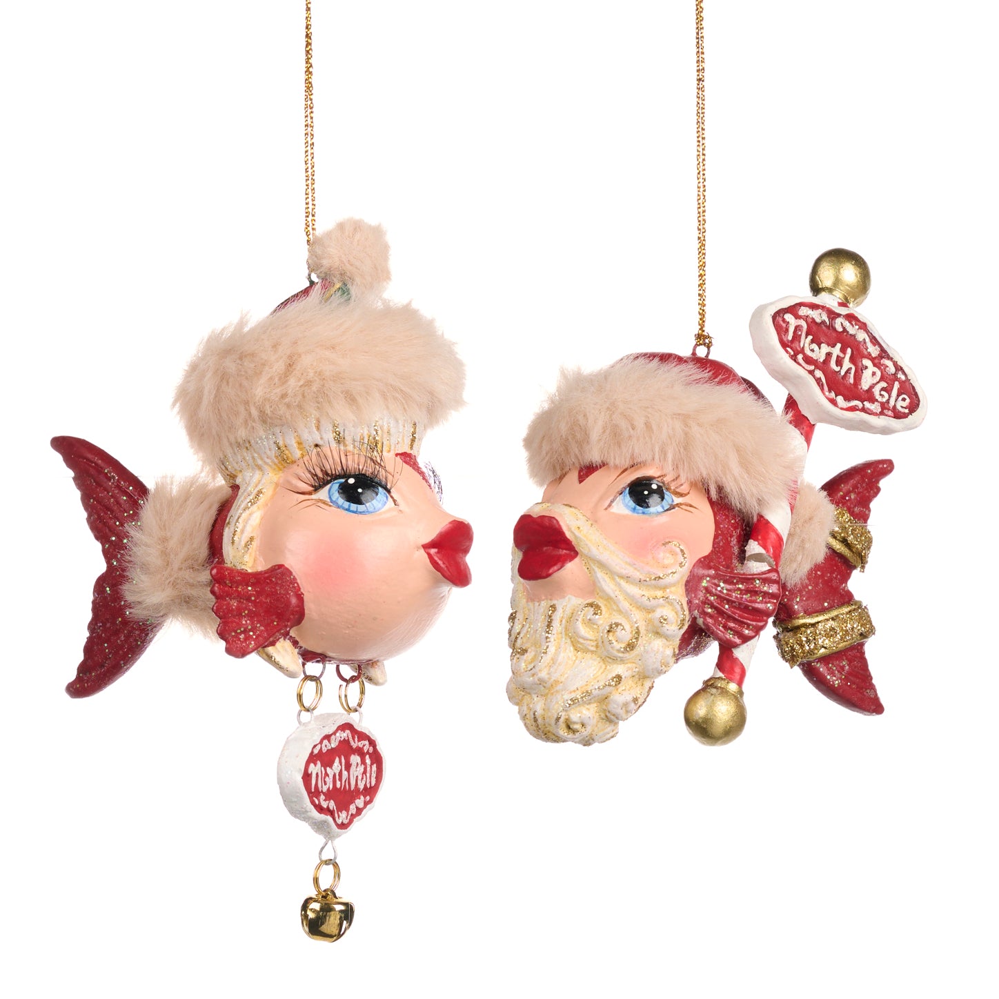 Pendente Testa Pesce Babbo Natale 18 Cm 1 Pz